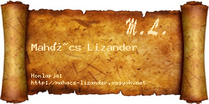 Mahács Lizander névjegykártya